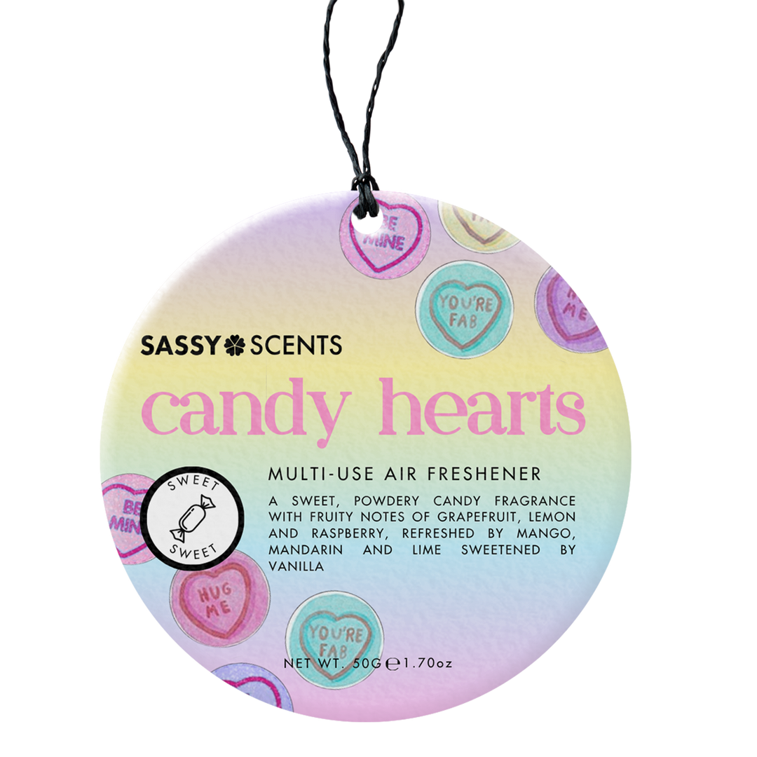 Candy Hearts Hanging Car Freshener - Sassy Shop Wax