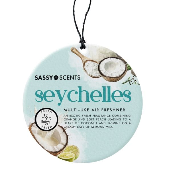 Seychelles Hanging Car Freshener - Sassy Shop Wax