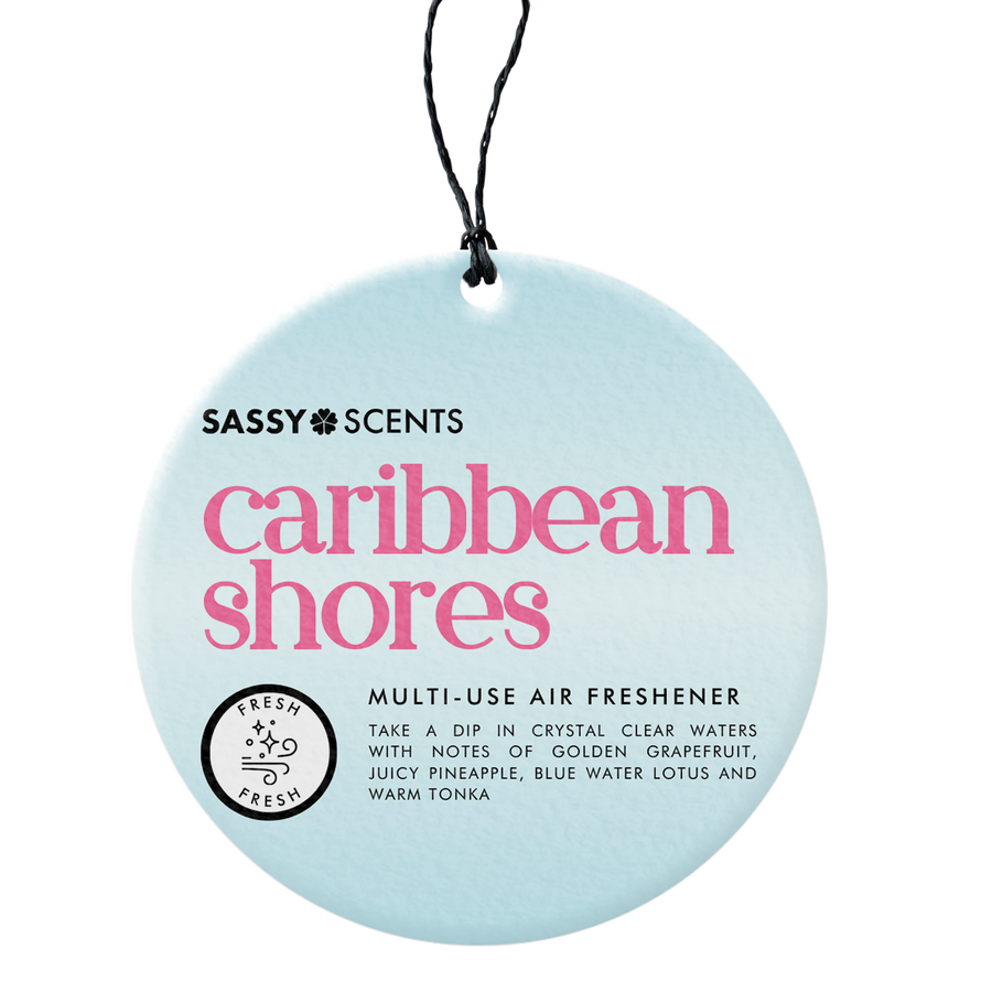 Caribbean Shores Hanging Car Freshener - Sassy Shop Wax