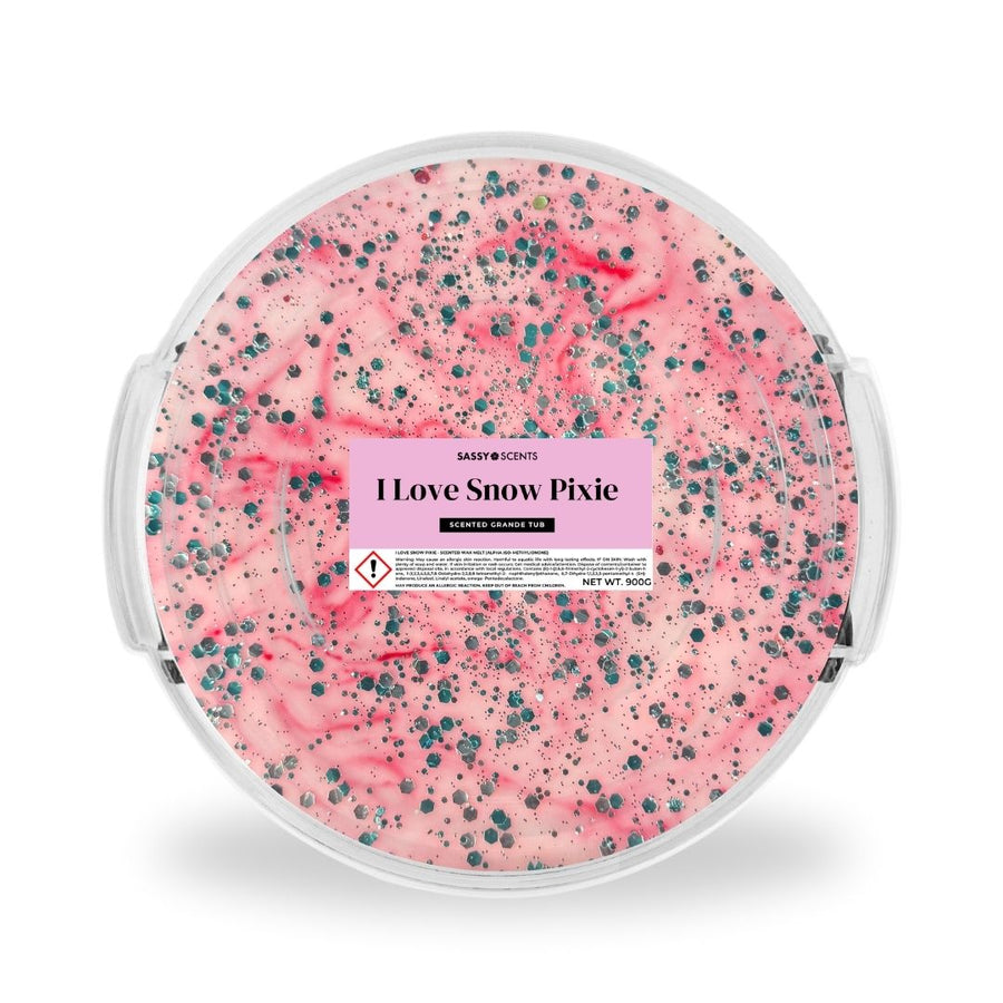 I Love Snow Pixie Grande Tub, Round 900g - Sassy Shop Wax