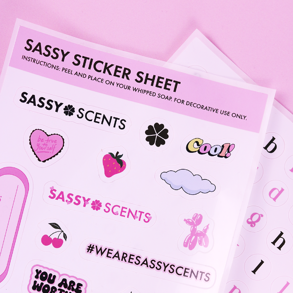 Sticker Sheets - Customise your Whipped Soaps! - Sassy Shop Wax