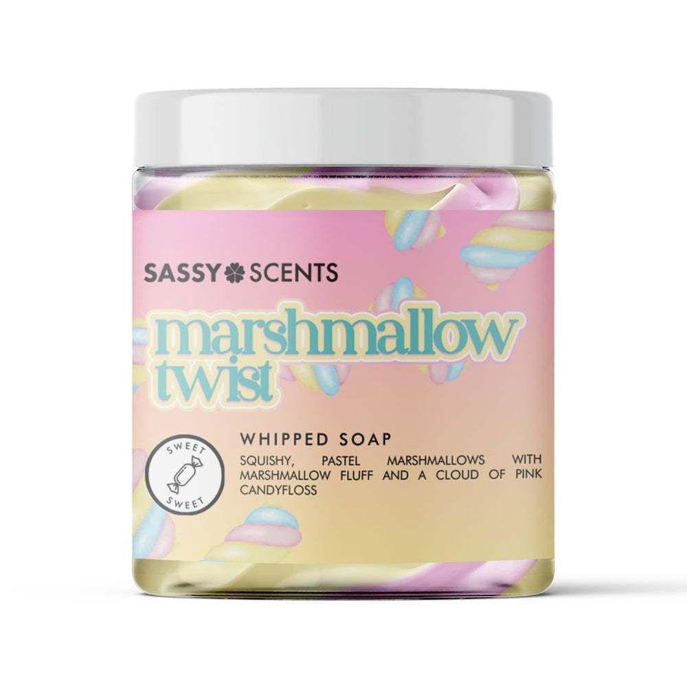 Marshmallow Twist Whipped Soap - Sassy Shop Wax