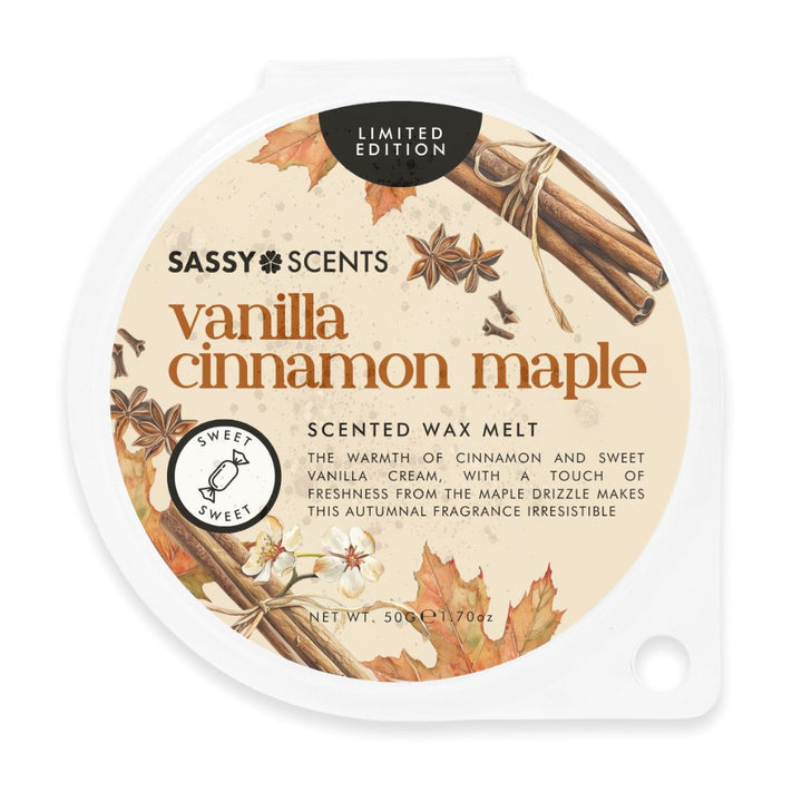 Vanilla Cinnamon Maple Wax Melt - Sassy Shop Wax