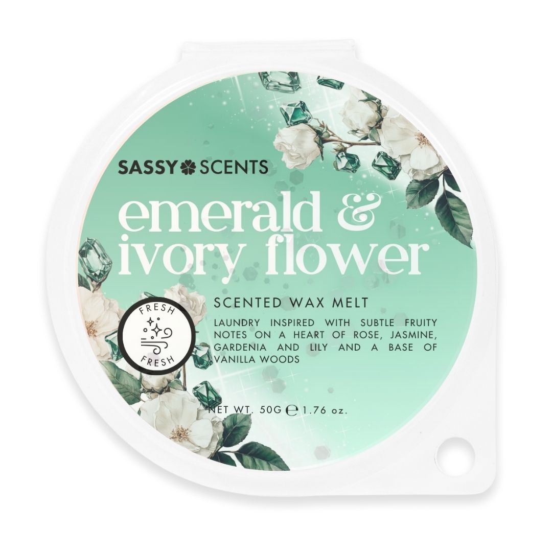 Emerald & Ivory Flower Wax Melt - Sassy Shop Wax