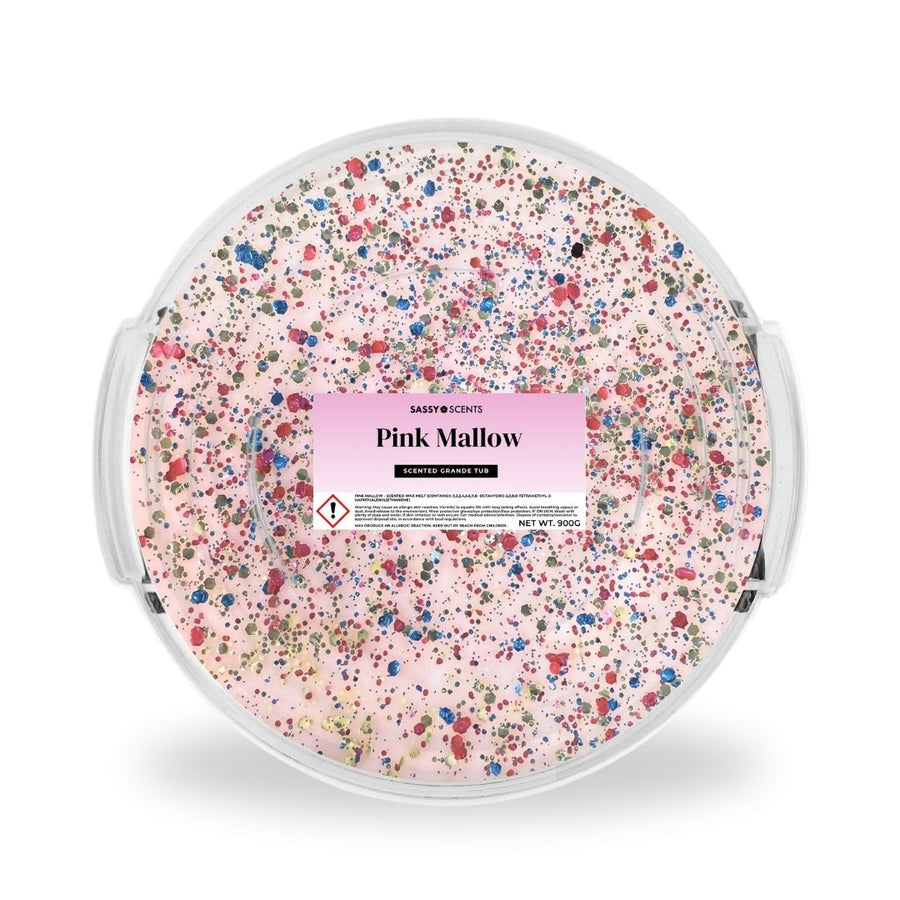 Pink Mallow Grande Tub, Round 900g - Sassy Shop Wax