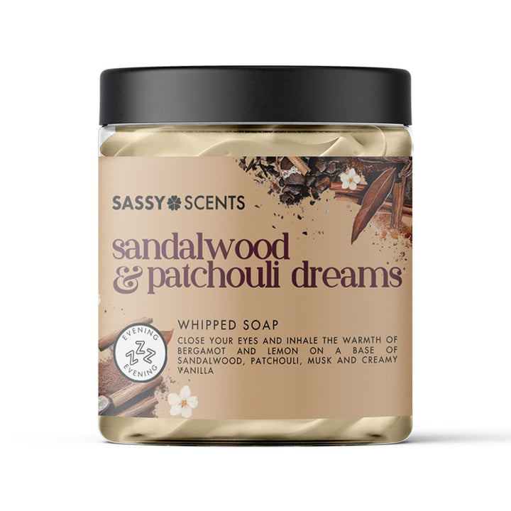 Sandalwood & Patchouli Dreams Whipped Soap - Sassy Shop Wax