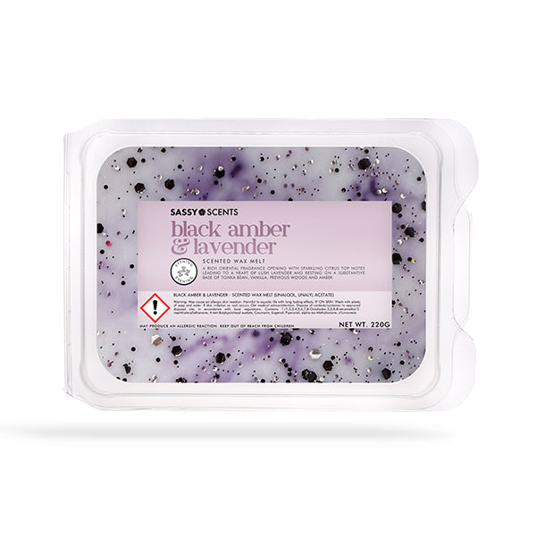 Black Amber & Lavender Small Tub - Sassy Shop Wax