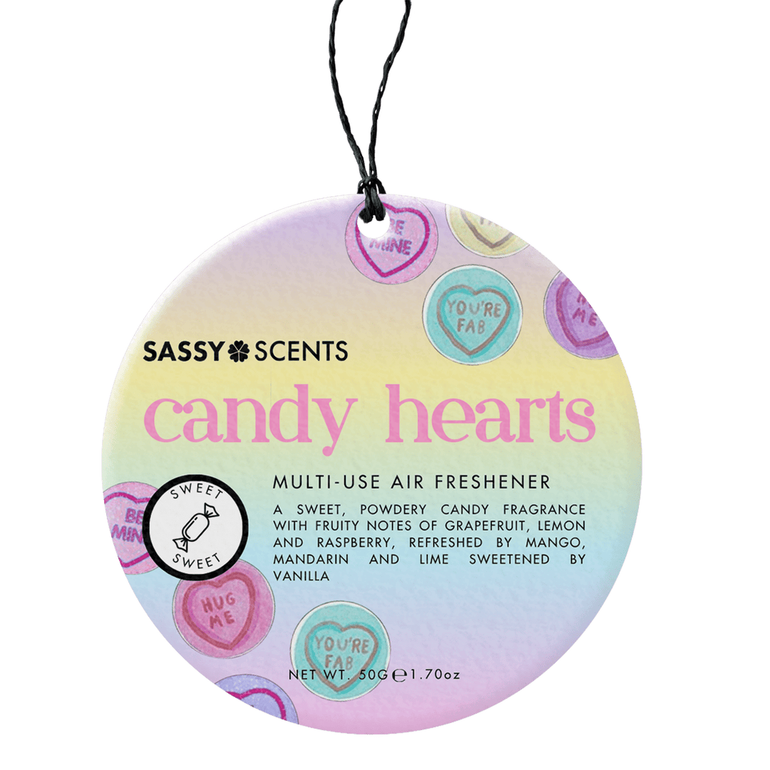 Candy Hearts Hanging Car Freshener - Sassy Scents