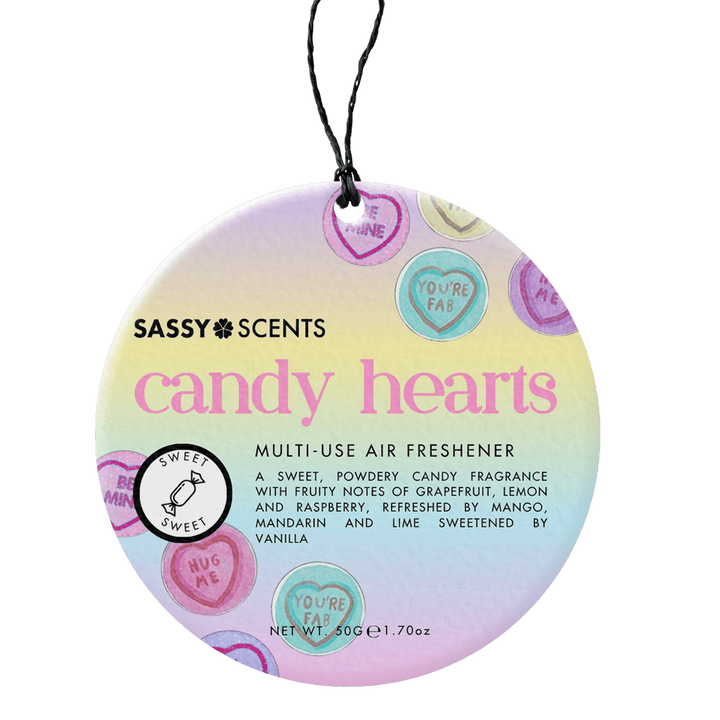 Candy Hearts Hanging Car Freshener - Sassy Scents