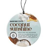 Coconut Sunshine Hanging Car Freshener