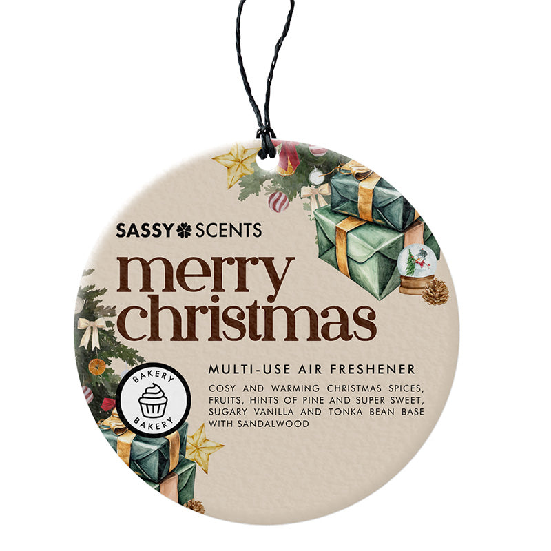 Merry Christmas Car Freshener - Sassy Shop Wax