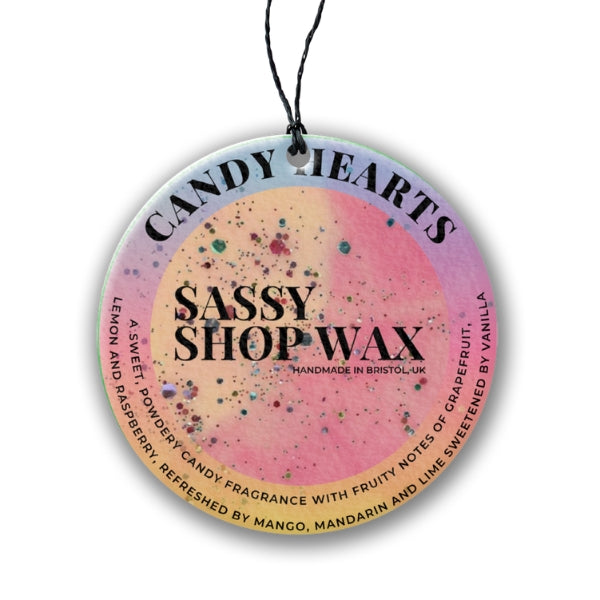 Candy Hearts Hanging Car Freshener - Sassy Shop Wax